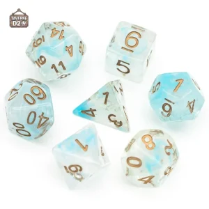 Set de dés marbrés transparents pour jeux de rôle