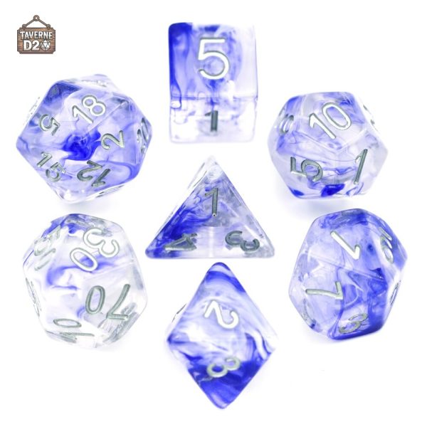 Dés de jeu marbrés avec effets transparents uniques