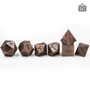 Set de dés en métal brossé pour jeux de rôle