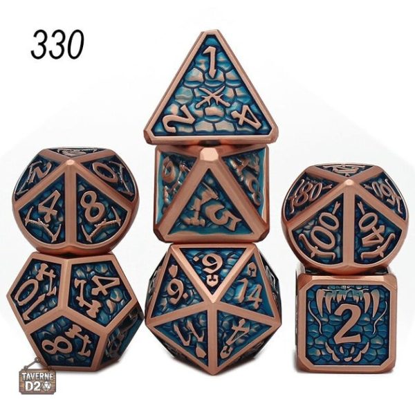 Dés en métal pour aventures fantastiques