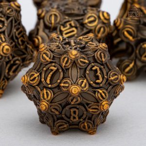 Dés en métal pour JDR, design nain attrayant