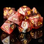 Dés de jeu de rôle couleur rouge ocre