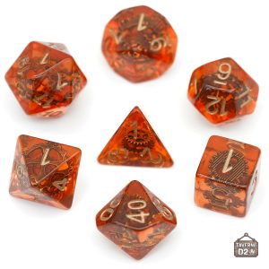 Dés de jeu de rôle au design steampunk unique
