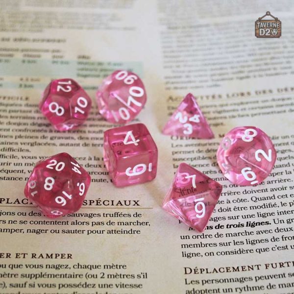 Dés de jeu de rôle en matériau transparent, durable et léger