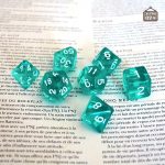 Set de dés polyédriques transparents pour vos aventures