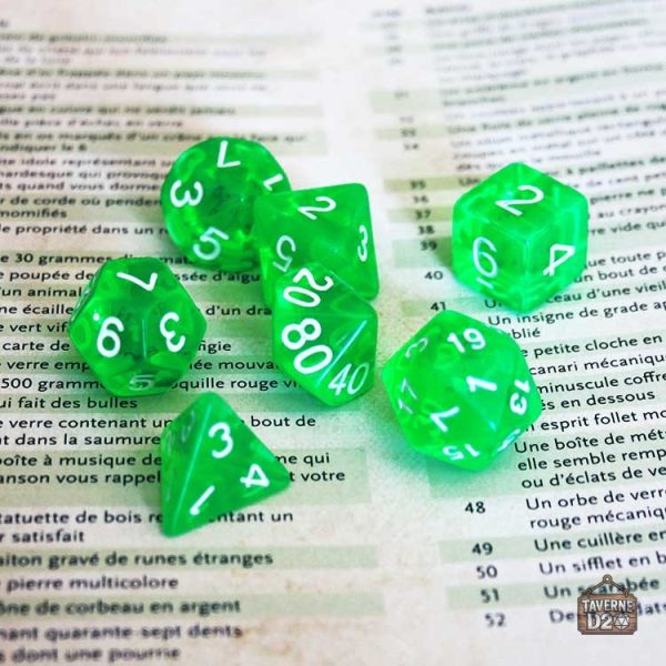Dés de JDR clairs, idéal pour le gaming en groupe