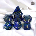 Dés en Lazulite, pierre naturelle pour jeux de société