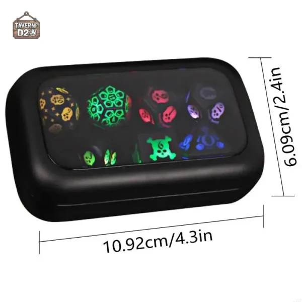 Dés colorés avec lumière intégrée pour jeux de rôle