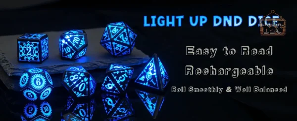 Set de dés avec motifs de flocon de neige lumineux
