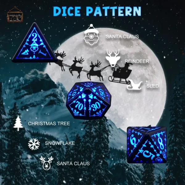Dés flocon de neige avec éclairage LED intégré