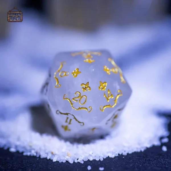 Dés en cristal blanc, idéal pour les jeux de société