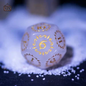 Accessoire de jeu : dés en cristal blanc lumineux