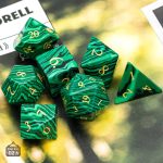 Dés en malachite, accessoires de jeu en pierre authentique