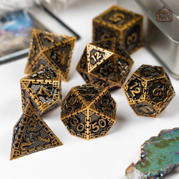 Dés décoratifs en métal pour jeux de rôle