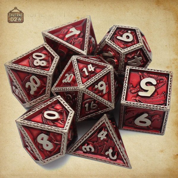 Dés en métal Dragon, accessoire ludique pour gamers