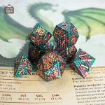 Dés en métal, écailles de dragon
