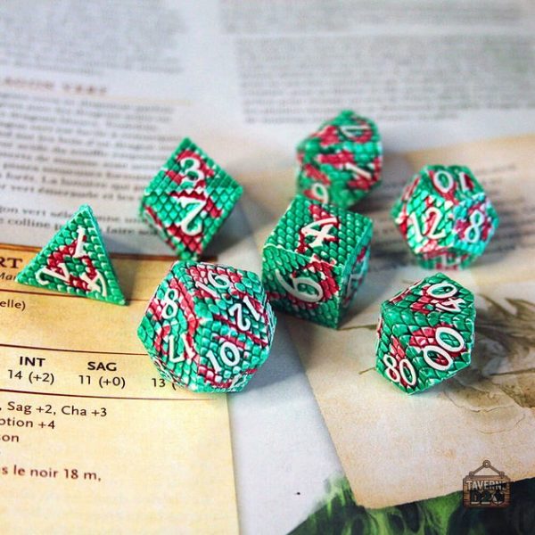 Set de dés, design écailles de dragons