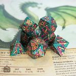 Set de dés métal, écailles de dragons