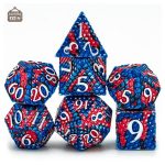 Dés de jeu en métal, écailles de dragons