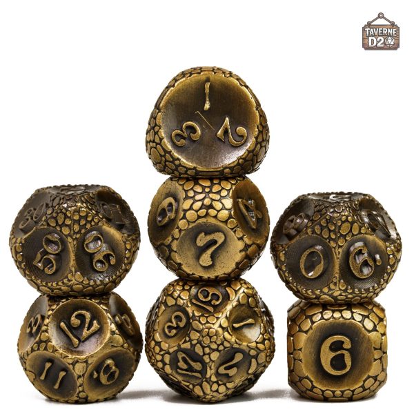 Dés en métal écailles pour passionnés de jeux