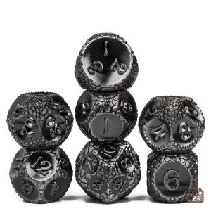 Dés métalliques à motif écailles de serpents