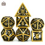 Dés en métal pour fans de fantasy épée et bouclier