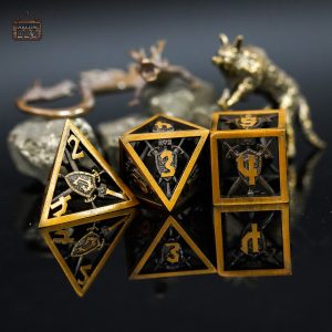 Dés épée et bouclier en métal pour collection