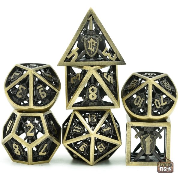 Set de dés épée et bouclier en métal
