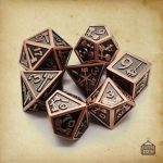 Dés en métal décorés pour jeux de rôle et aventures fantasy