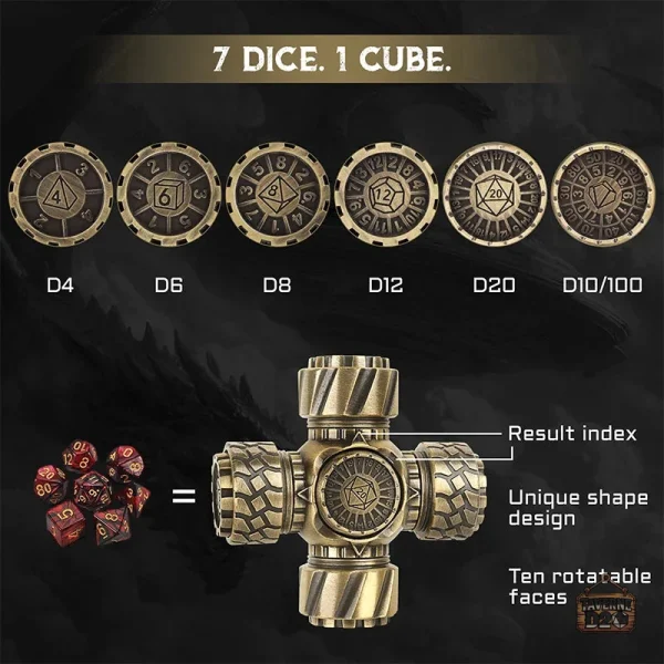 Dés en métal pour spinner, accessoire ludique