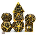 Set de dés en métal avec designs de dragons