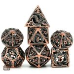 Dés en métal - thème de dragons