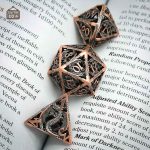 Set de dés en métal avec dragons