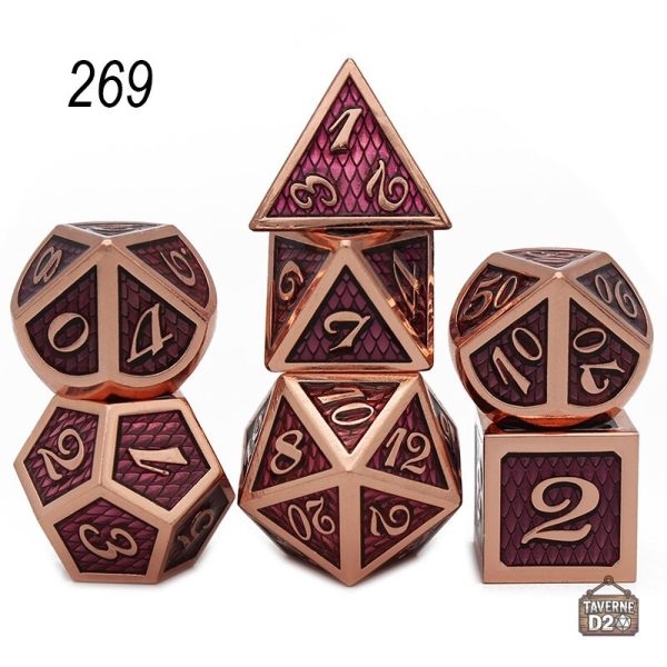 Design unique de dés en métal peau de dragon