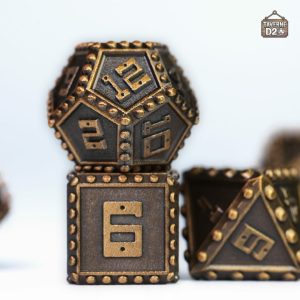Set de dés en métal à rivets pour jeux de société