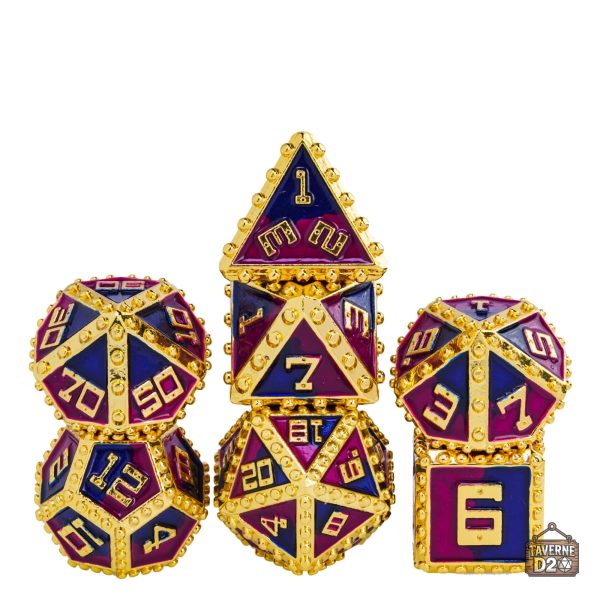 Set de dés en métal à rivets pour jeux de société - vue 2