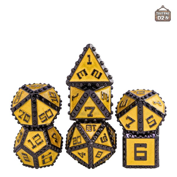 Set de dés en métal à rivets pour jeux de société - vue 3