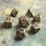 Set de dés en métal steampunk unique et élégant