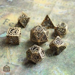 Set de dés en métal steampunk unique et élégant