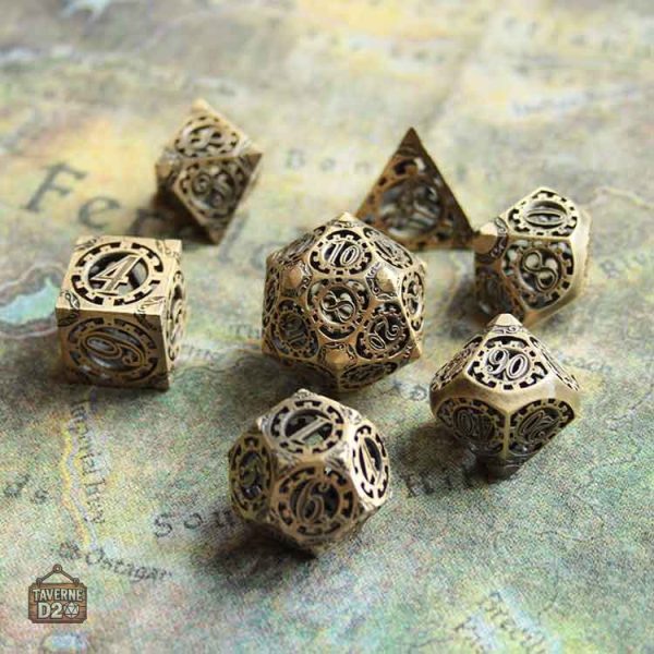 des-metal-steampunk-1 Set de dés en métal steampunk unique et élégant