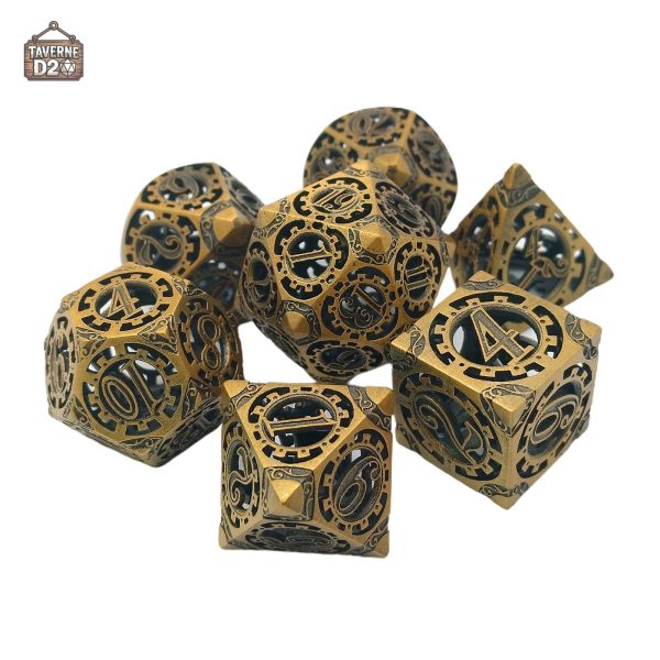 Jeux de dés en métal avec thème steampunk