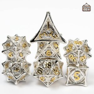 Dés en métal pour jeux de société, motif araignée