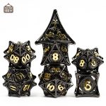 Set de dés en métal avec design toile d'araignée
