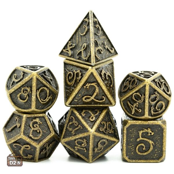 Dés de jeu en métal - design dragon