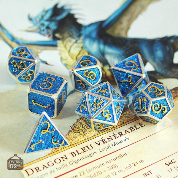 Dés en métal - dragons mythiques