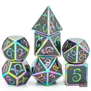 Dés en métal avec motif dragon