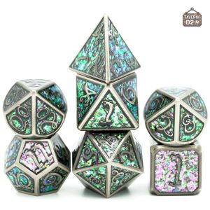 Dés de jeu en métal - thème dragon