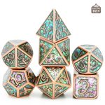 Set de dés en métal - dragons stylisés
