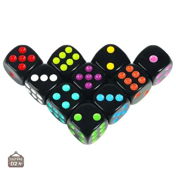 des-noir-1 Dés noir en polyéthylène pour jeux de société