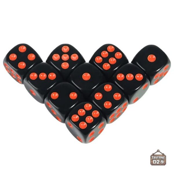 Dés noir à six faces pour jeux de dés
